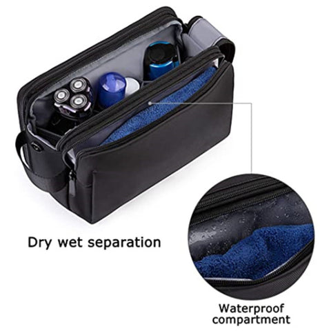 Pink Stylish Waterproof Travel Toiletry Bag Organizer - Large Capacity Shaving Kit & Makeup Case(Makeup is a prop for shooting and is not included)