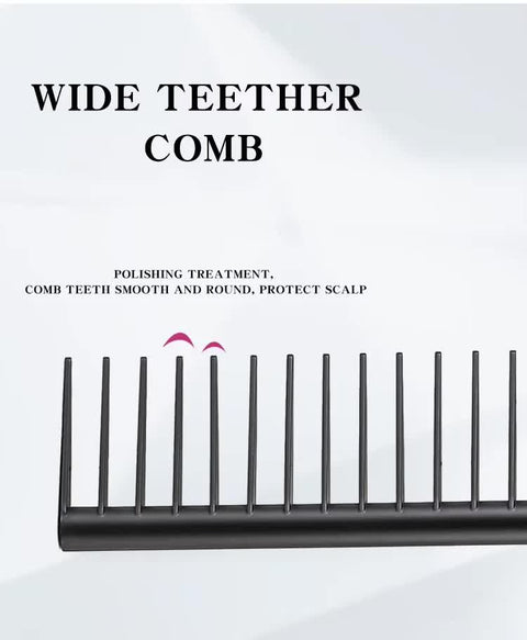 Grey Air Cushion Massage Paddle Brush & Wide Tooth Comb Set - Gentle Detangling for All Hair Types