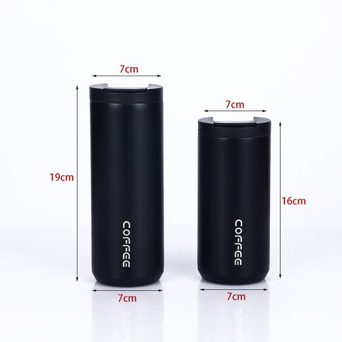 Red And Purple Gradient Color Sleek Insulated Stainless Steel Coffee Tumbler Set (400ml & 500ml) - One-Touch Lid Travel Mugs