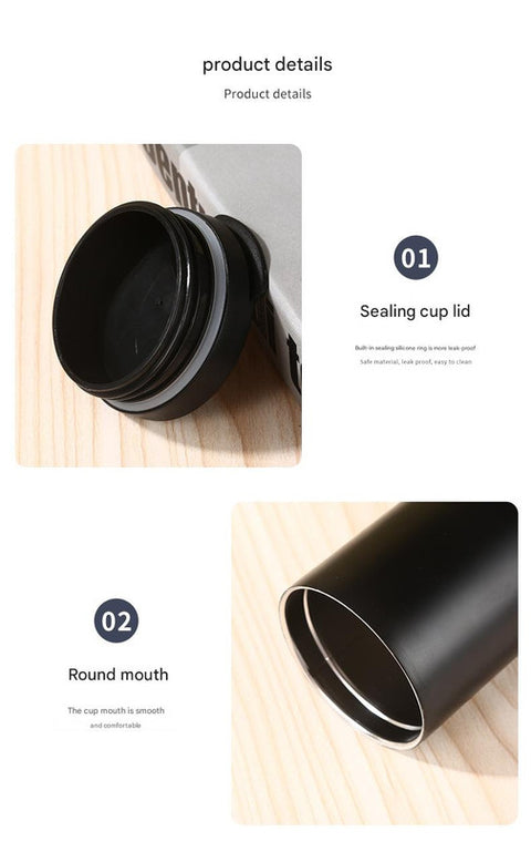 Blue Gradient Color Sleek Insulated Stainless Steel Coffee Tumbler Set (400ml & 500ml) - One-Touch Lid Travel Mugs