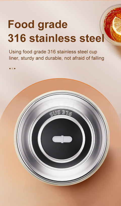 Dark Blue 316 Stainless Steel Rechargeable Electric Self-Stirring Mug - 420ml Automatic Mixing Cup with Magnetic Rotor