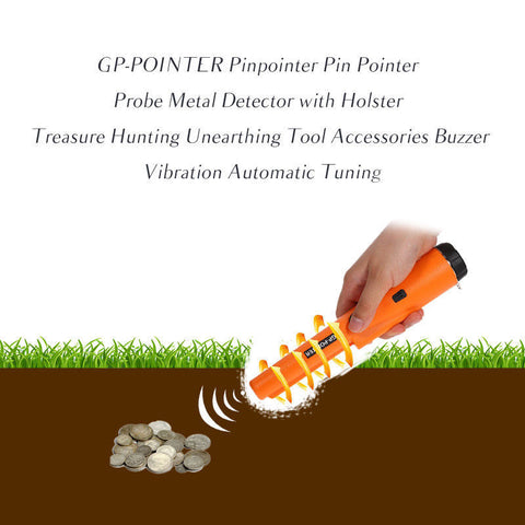 Black High-Sensitivity Metal Detector Pinpointer - GP Pointer with Vibration and Audio Alert for Treasure Hunting