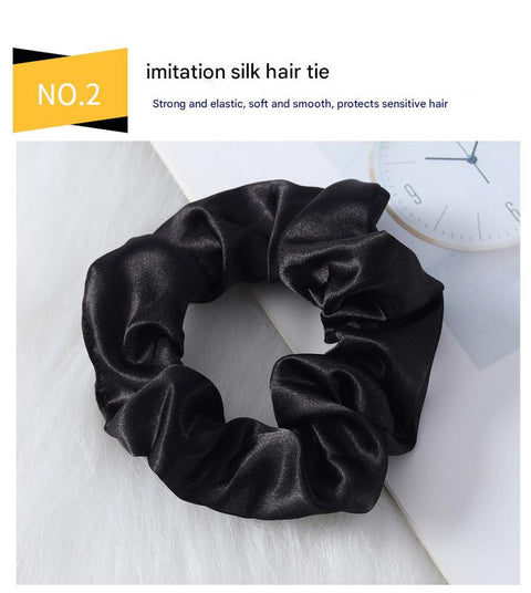 Luxury Satin Sleep Mask Gift Set,4-Piece with Pillowcase and Hair Accessories(Dark green)
