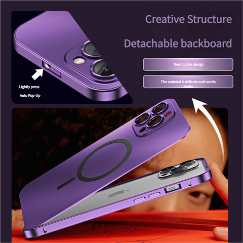 Innovative Detachable Backplate Case for iPhone 14 Pro Max with Strong MagSafe Compatibility(Blue)