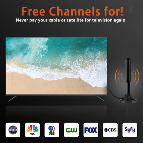 HD 4K Digital TV Antenna - 22dB High Gain, Long Range Reception with 5m Cable & IEC Connector