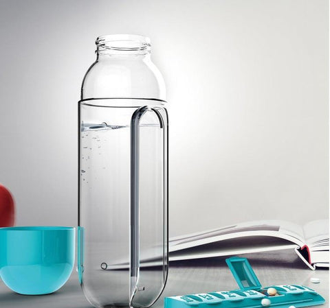 2-in-1 Water Bottle with 7-Day Pill Organizer - 600ml BPA-Free, Portable & Leakproof(Red)