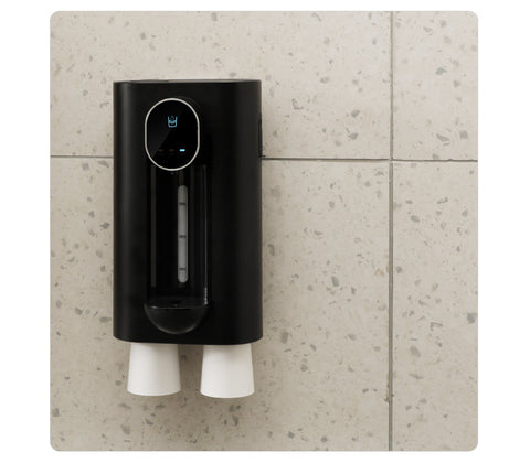 Smart Automatic Mouthwash Dispenser - Wall-Mounted, 3 Adjustable Levels, LED Display & Magnetic Cups(white)