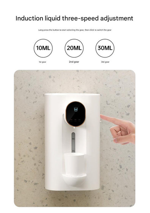 Smart Automatic Mouthwash Dispenser - Wall-Mounted, 3 Adjustable Levels, LED Display & Magnetic Cups(Black)