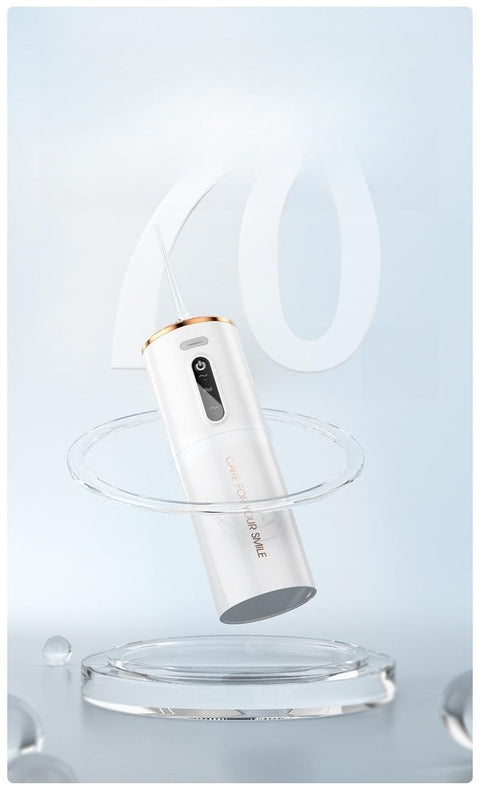 Portable Electric Water Flosser - USB-C Rechargeable, Multiple Modes, Gingival Protection(White)