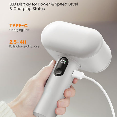 Dual-Head Electric Lint Remover - USB-C Rechargeable, LED Display, 7-Size Honeycomb Mesh(Yellow)