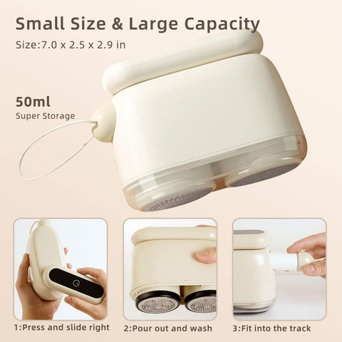 Compact Electric Lint Remover with LED Display & Dual Head - USB Rechargeable(Dark green)