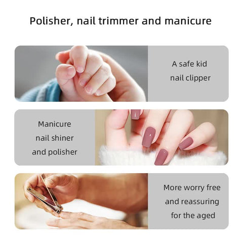 White Multi-Function Electric Nail File - Built-in Storage Space, LED Light, Quiet Operation