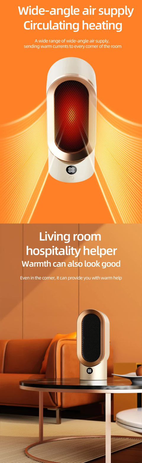 Stay Warm: Portable Electric Ceramic Heater - Quiet, Safe & Efficient for Small Spaces