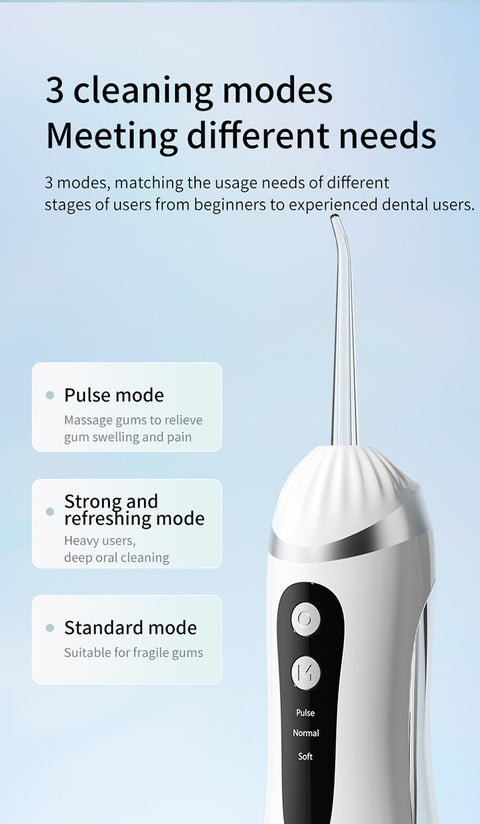 Pink Portable Ultrasonic Oral Irrigator with 3 Cleaning Modes Smart Teeth Cleaning Machine