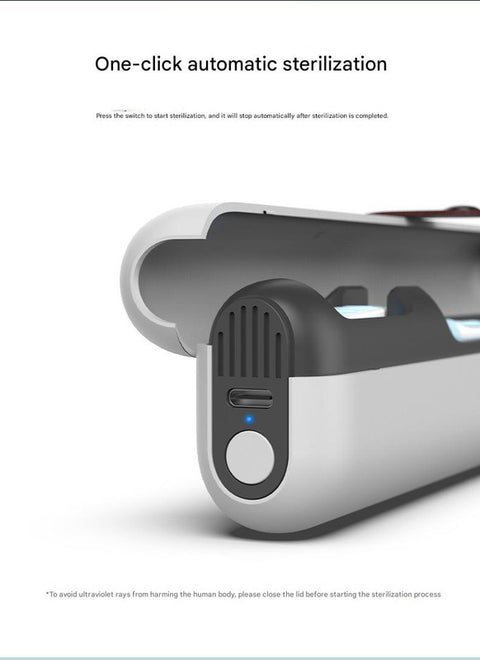 Travel UVC Toothbrush Sanitizer Box - Magnetic Closure, Rechargeable