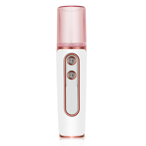 White Dual Nozzle Nano Facial Mister - USB Rechargeable Hydrating Spray