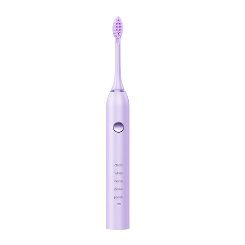 Advanced Sonic Toothbrush: 5 Cleaning Modes, 2-Min Timer, USB Fast Charge, Purple (4 brush heads + bracket + toothbrush box)