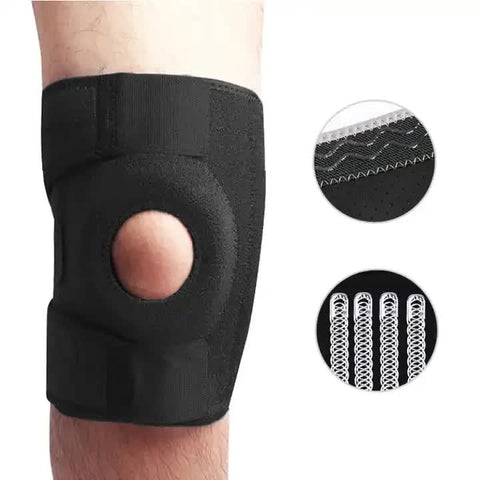 Pink Adjustable Knee Brace Support (Pair) with Dual Spring Stabilizers & Patella Gel Pad - Non-Slip for Sports Running Hiking