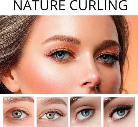 White USB-C Rechargeable Heated Eyelash Curler - Gentle Long-Lasting Lift with 2 Temperature Modes & Cute Cat Ear Design