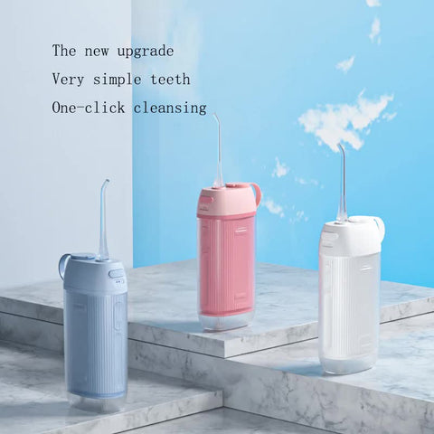 Blue Advanced Portable Water Flosser - USB Rechargeable Cordless Oral Irrigator, 3 Modes, IPX7 Waterproof for Travel & Home