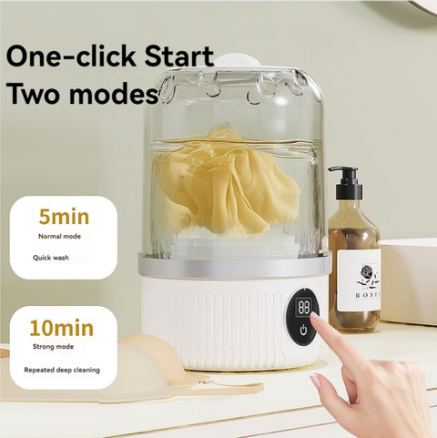 Blue Portable Mini Washing Machine - Rechargeable USB-C Electric Washer for Travel, Delicates & Socks