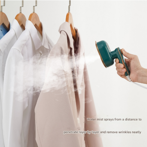 White Mini Handheld Steam Iron - Portable Garment Steamer