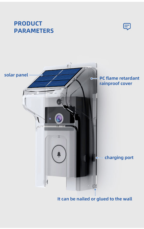 Transparent Rain Cover + Doorbell Combination HD Wireless Video Doorbell with Long-Lasting Battery