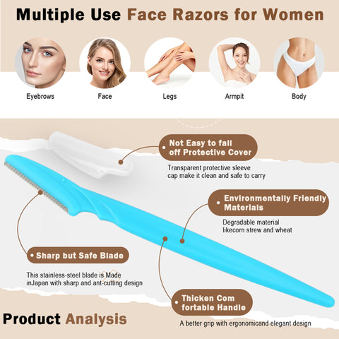 40-Piece Eyebrow Razor & Dermaplaning Tool Set(Colorful)