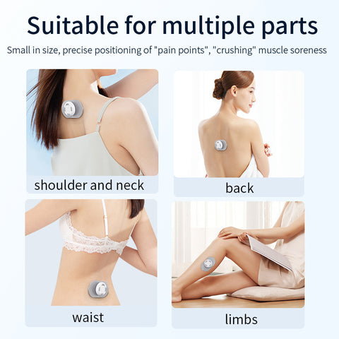 Smart Cervical Spine EMS Massager Sticker with Remote Control & Charging Case - 6 Modes, 16 Strengths(white)