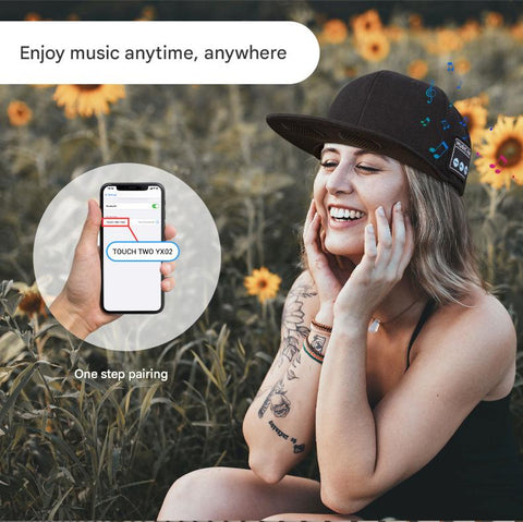 Wireless Bluetooth 5.0 Music Hat - Outdoor Speaker Cap with Mic, Sun Protection & Breathable Fabric(Navy blue)