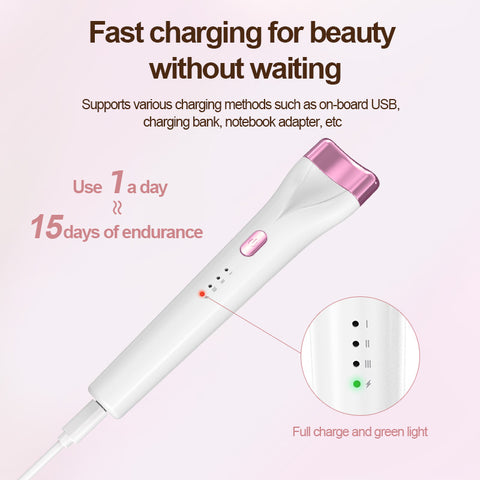 Rechargeable Heated Eyelash Curler - 3 Temperature Settings, 30s Rapid Heating & Anti-Scald Design(Pink)