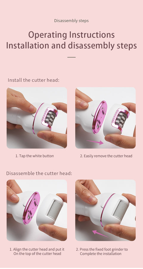 3-in-1 Ladies Electric Epilator, Shaver & Callus Remover with LED Display - Rechargeable & Waterproof(Light Green)