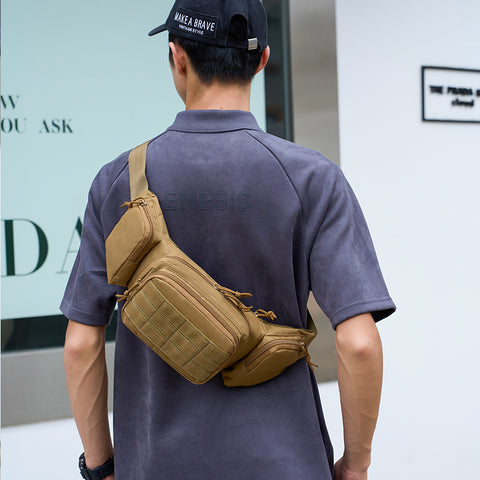Tactical Waist Pack & Concealed Carry Bag - Multi-Pocket Fanny Pack with Adjustable Strap(Khaki)