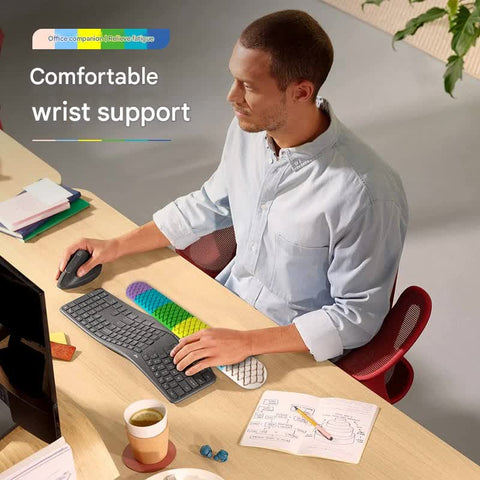 Ergonomic Keyboard & Mouse Wrist Rest Set - Soft Silicone, Non-Slip Base, Comfortable Support(purple)