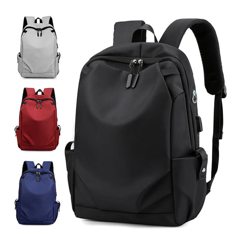Grey Modern Anti-Theft Laptop Backpack with USB Charging Port - Water-Repellent Travel & Business Bag for 15.6 Inch Laptops