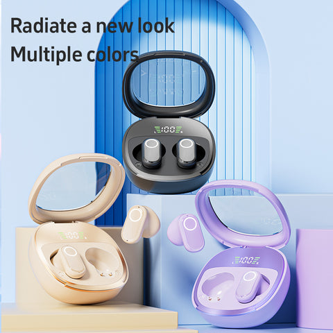 Purple Feather-Light TWS Earbuds - Bluetooth 5.4, Hi-Fi Sound, LED Display Case, 60H+ Playtime, Touch Control