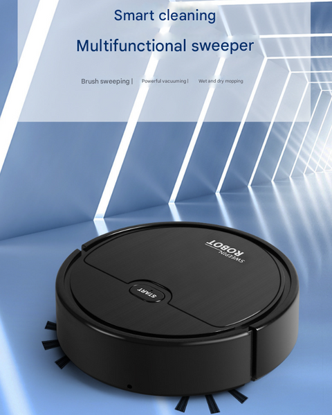 White 3-in-1 Smart Robot Vacuum Cleaner - Automatic Sweeping, Mopping & Suction for Hard Floors & Pet Hair