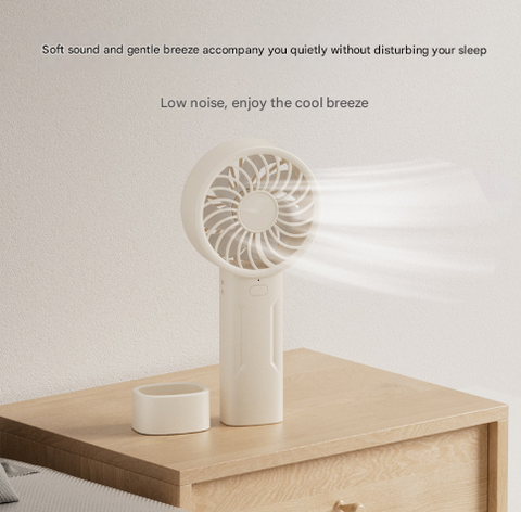 Black Mini Portable USB Rechargeable Fan - Quiet Cooling for Desk or Travel