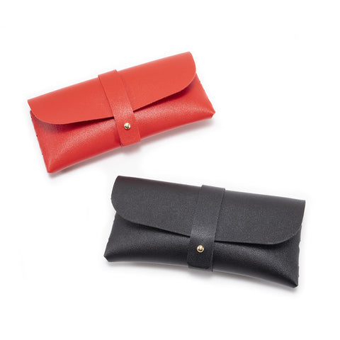 Grey Chic & Sleek PU Leather Soft Eyeglass Case - Protective Pouch for Sunglasses & Reading Glasses