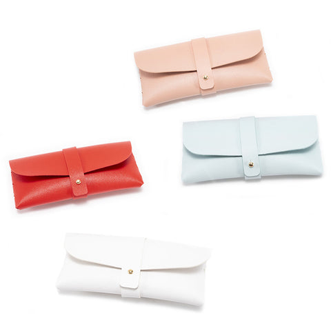 Grey Chic & Sleek PU Leather Soft Eyeglass Case - Protective Pouch for Sunglasses & Reading Glasses