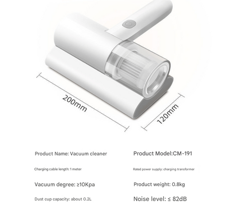 Cordless UV-C Dust Mite Vacuum - Lightweight Handheld Cleaner with HEPA Filtration for Mattresses, Sofas, and Upholstery(3.7V)