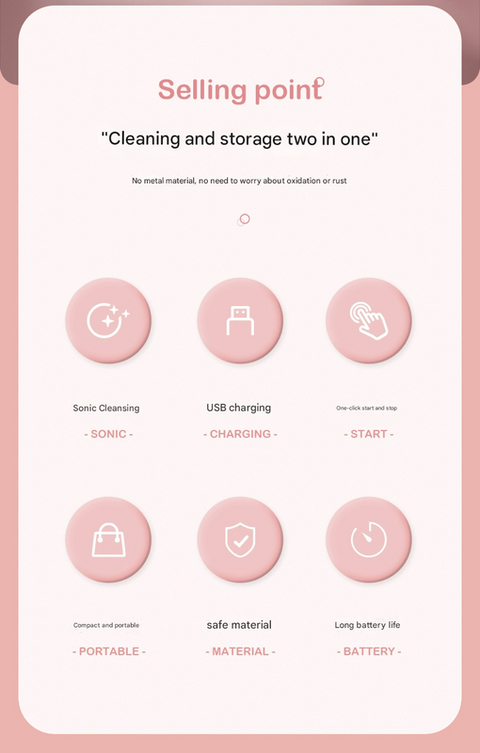 Grey Portable Ultrasonic Contact Lens Cleaner - Automatic Electric Cleaning Case with LED Makeup Mirror, USB Rechargeable for Travel & Home