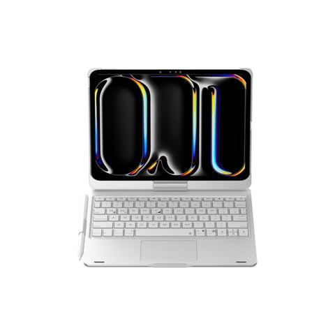 Silver Magic Keyboard Case for ipad Air6/Air7 11-inch, Bluetooth Keyboard with RGB Backlight & Precision Trackpad
