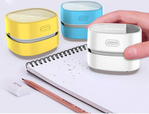 Orange Rechargeable Cordless Mini Desktop Vacuum - Portable Handheld Cleaner for Desk, Keyboard, Crumb & Dust