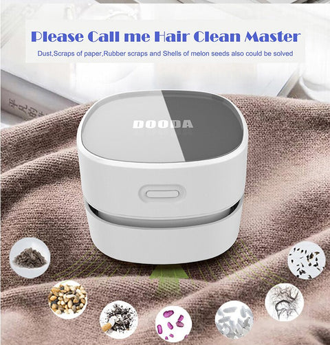 Blue Rechargeable Cordless Mini Desktop Vacuum - Portable Handheld Cleaner for Desk, Keyboard, Crumb & Dust