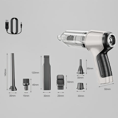 Silver-gray Multi-Functional Cordless Handheld Vacuum Cleaner - Powerful Blower & Inflator for Car and Home