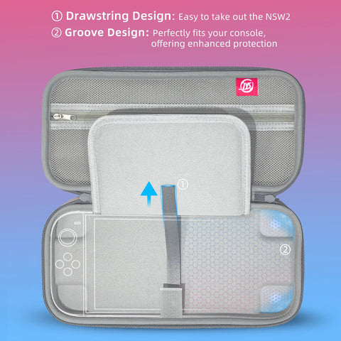Portable Hard Shell Travel Case for Nintendo Switch/Switch Lite/OLED - Game Card Slots & Accessory Pocket(Gradient red and blue)