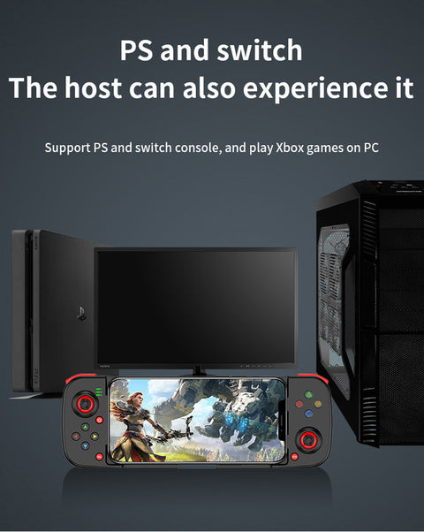 Portable Telescopic Mobile Game Controller - Bluetooth 5.0, iOS/Android/PC Compatible, 400mAh Battery(blue and red)