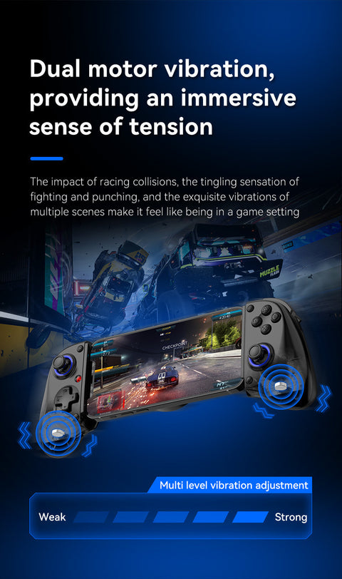 Multi-Platform Telescopic Gaming Controller - Hall Triggers, Esports 3D Joysticks & Macro Programming(White With radiator)