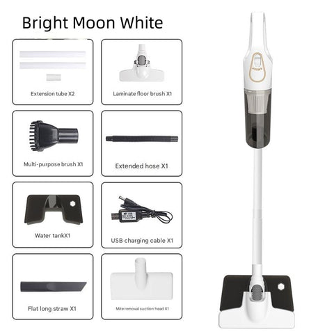 Cordless 2-in-1 Handheld & Stick Vacuum Cleaner with Detachable Water Tank & Dust Mite Remover(white)